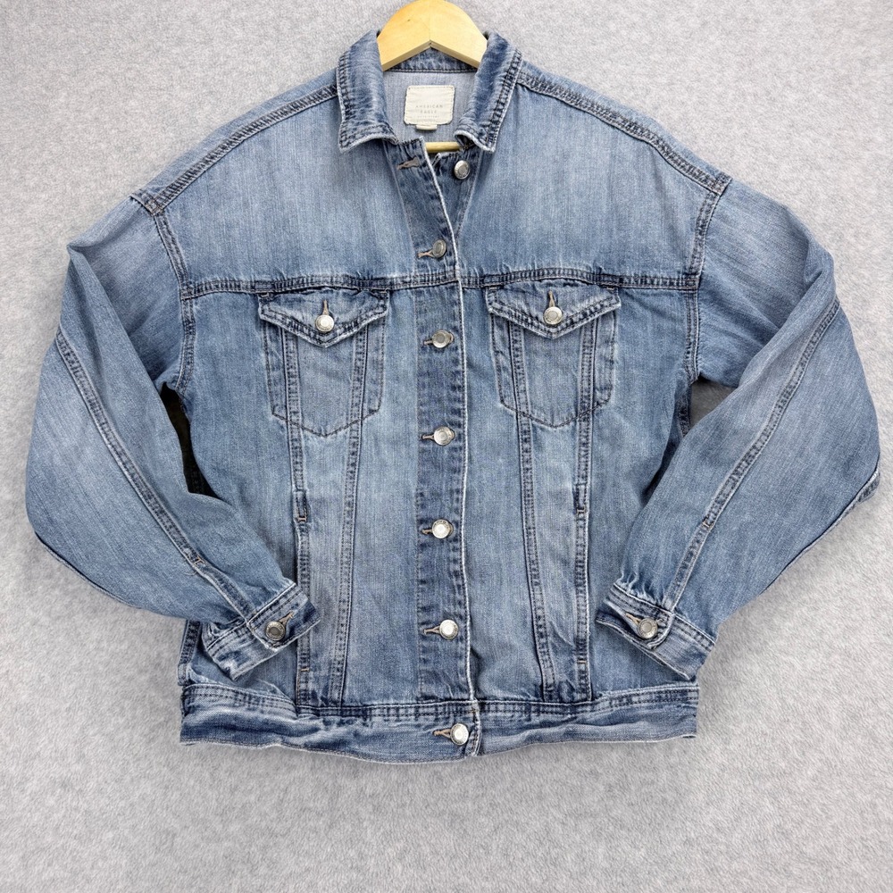 American‎ Eagle Denim Jacket Women XS Blue Casual, 90s, Y2K, Trucker Jacket